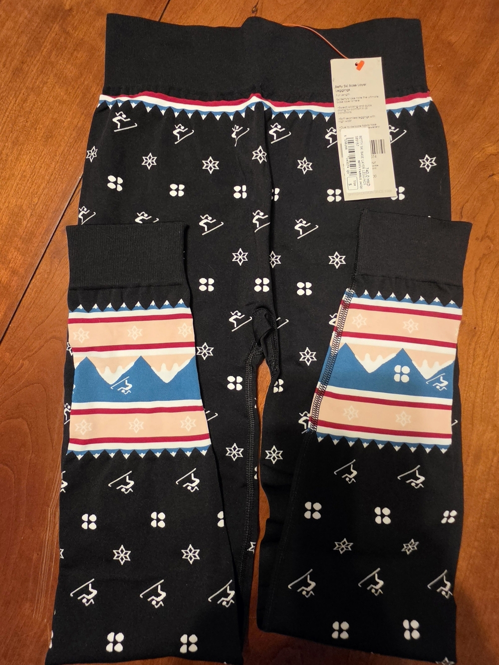NWT Sweaty Betty Betty Ski Base Layer Leggings Fairisle Jacquard Size S